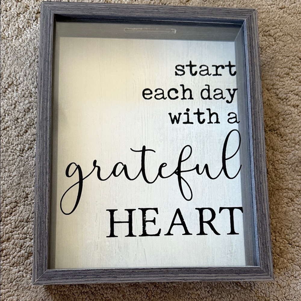 Inspirational Framed Wall Art - Gratitude Box